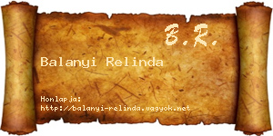 Balanyi Relinda névjegykártya
